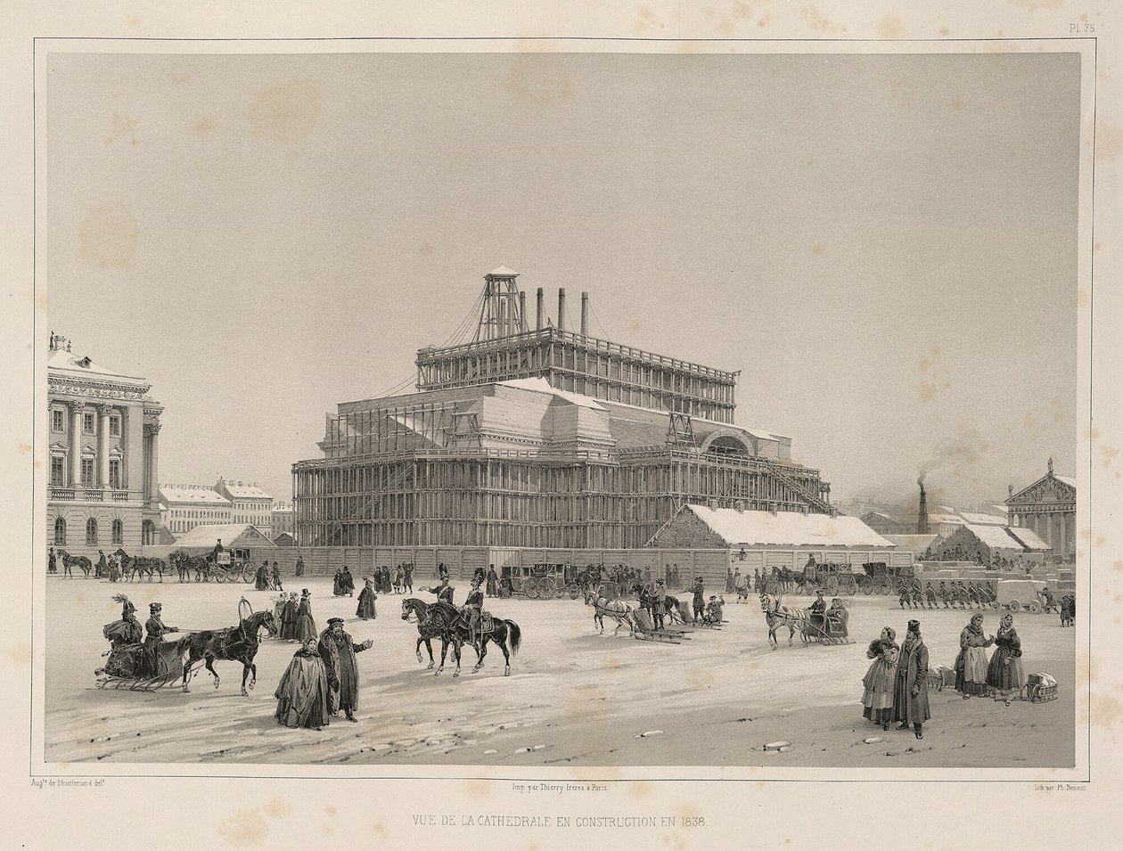İnşaat işi yaklaşık 1838 Kimden: The Construction of the Saint Isaacs Katedrali, 1845 by Auguste de Montferrand