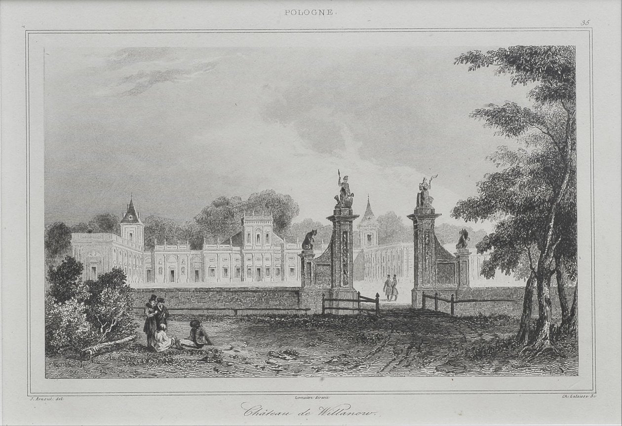 ön mahkemeden Wilanów Sarayı by Augustin François Lemaitre