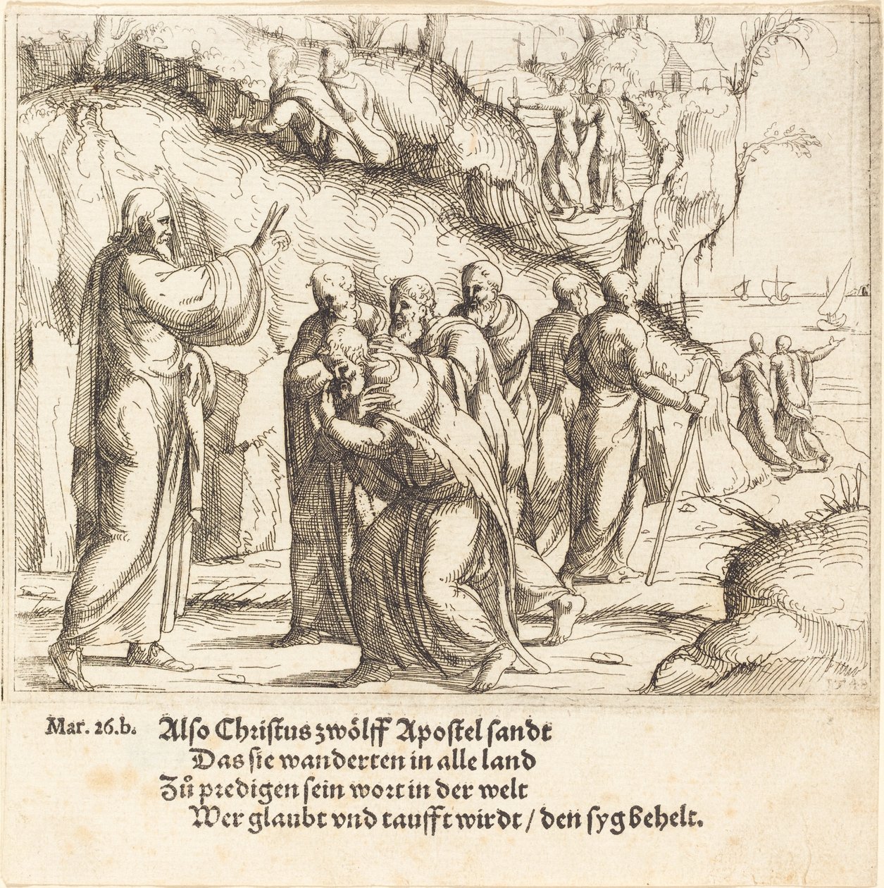 Mesih, Havarilerini Görevlerinden Sorumlu Tutar, 1548. by Augustin Hirschvogel