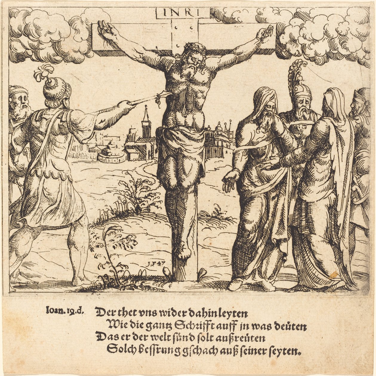 İsa Mızrakla Delinmiştir, 1547. by Augustin Hirschvogel