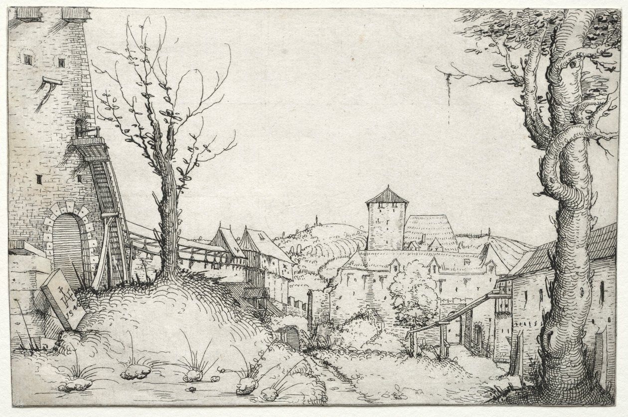 Bir kalenin avlusu, 1546. by Augustin Hirschvogel