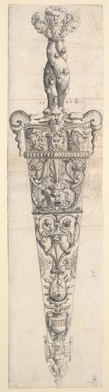 Hançer ve Kılıf için Tasarım, 1543. by Augustin Hirschvogel