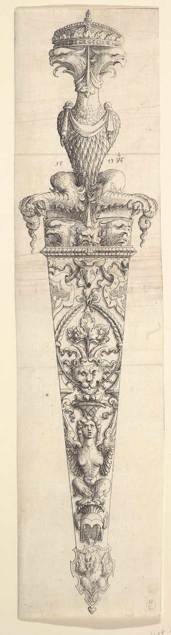 Hançer ve Kılıf için Tasarım, 1543. by Augustin Hirschvogel