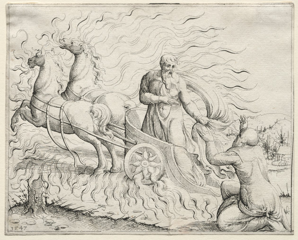 İlyas Cennete Yükseliyor by Augustin Hirschvogel