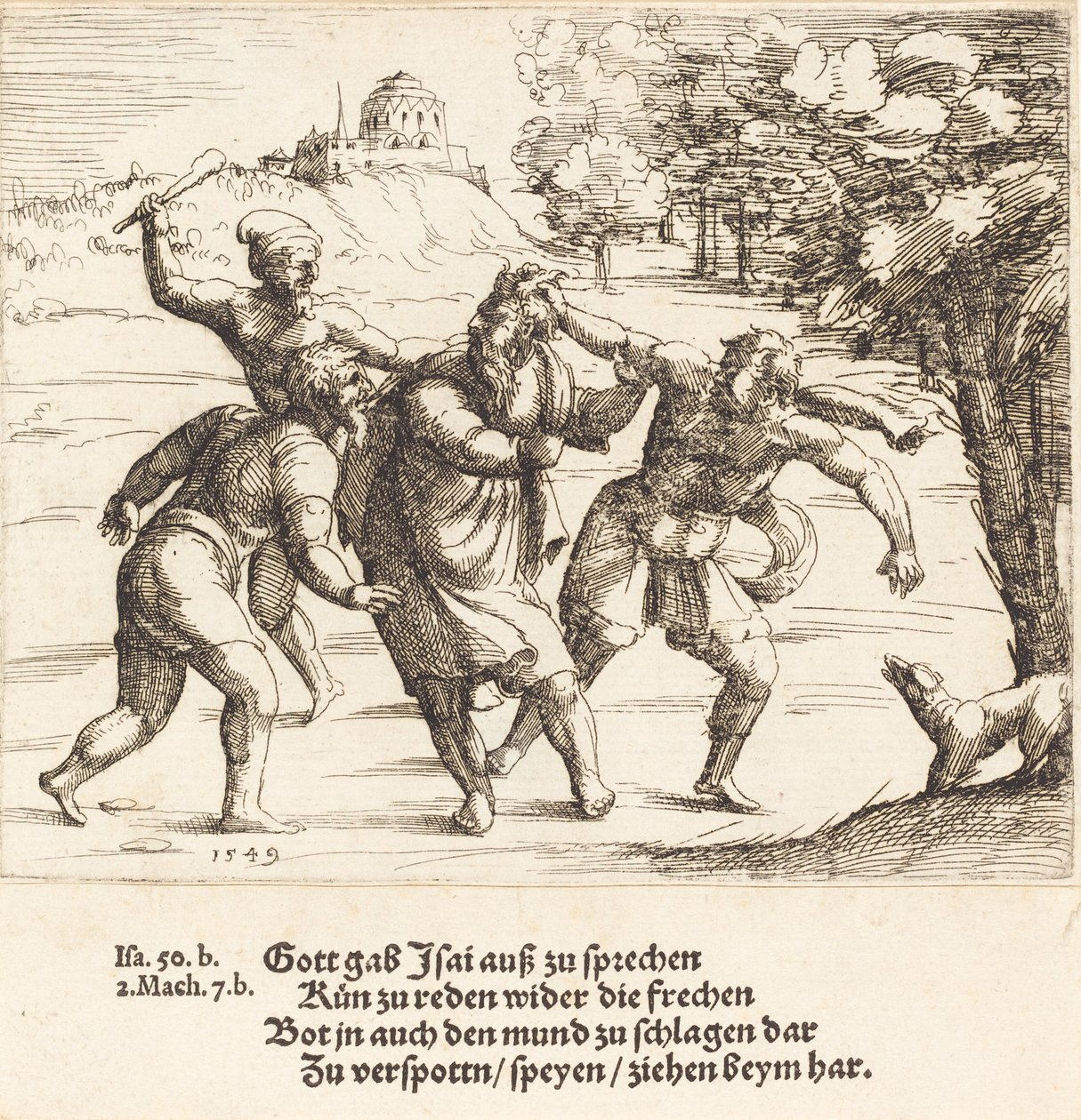 İşaya İmanı Nedeniyle Alay Ediyor, 1549. by Augustin Hirschvogel