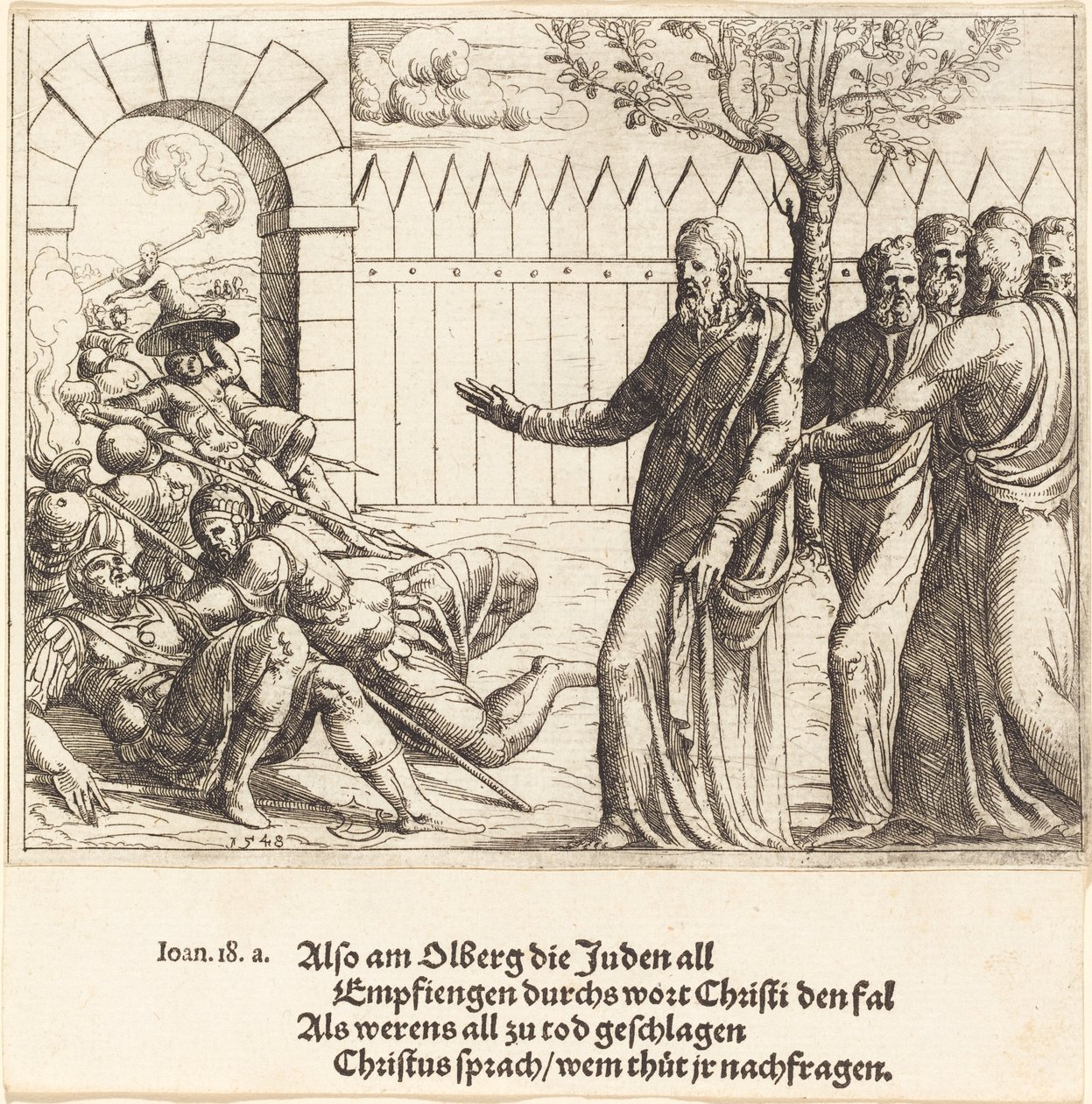 İsa Tutuklanmadan Önce Kendini Tanıtıyor, 1548. by Augustin Hirschvogel