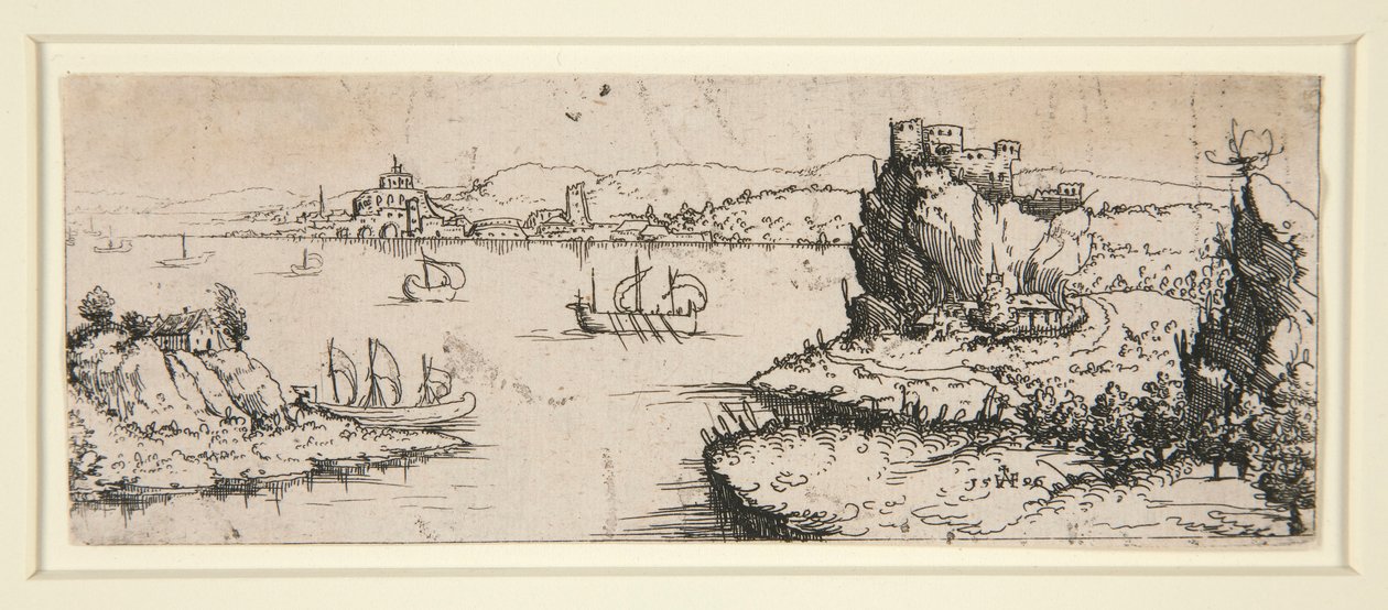 Nehir ile manzara by Augustin Hirschvogel
