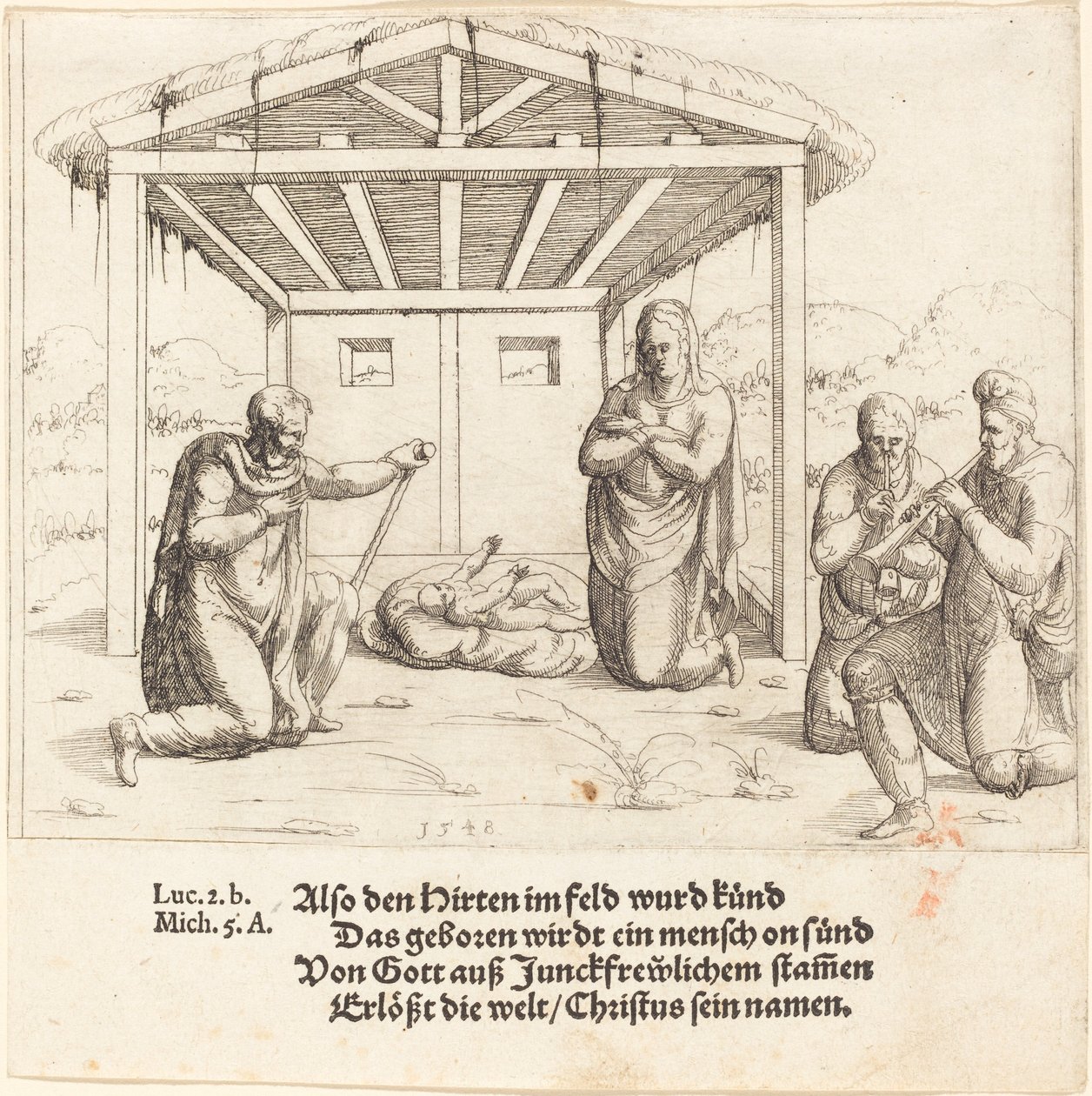 Çobanların Tapınması, 1548. by Augustin Hirschvogel