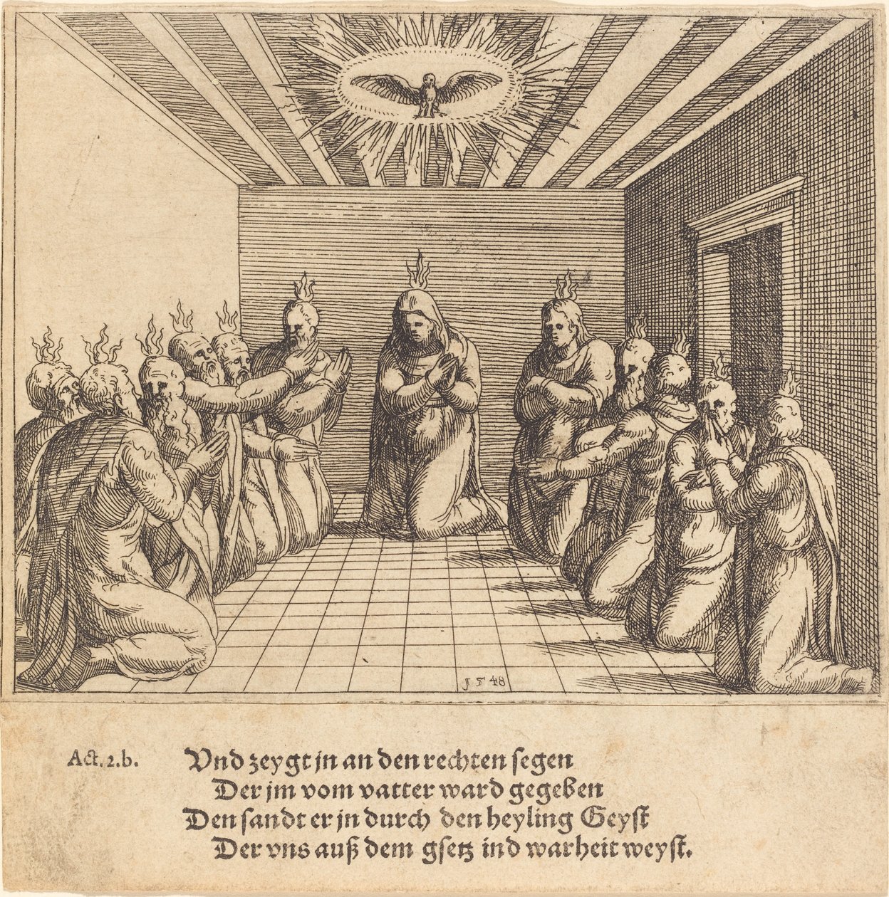 Kutsal Ruh'un İnişi, 1548. by Augustin Hirschvogel