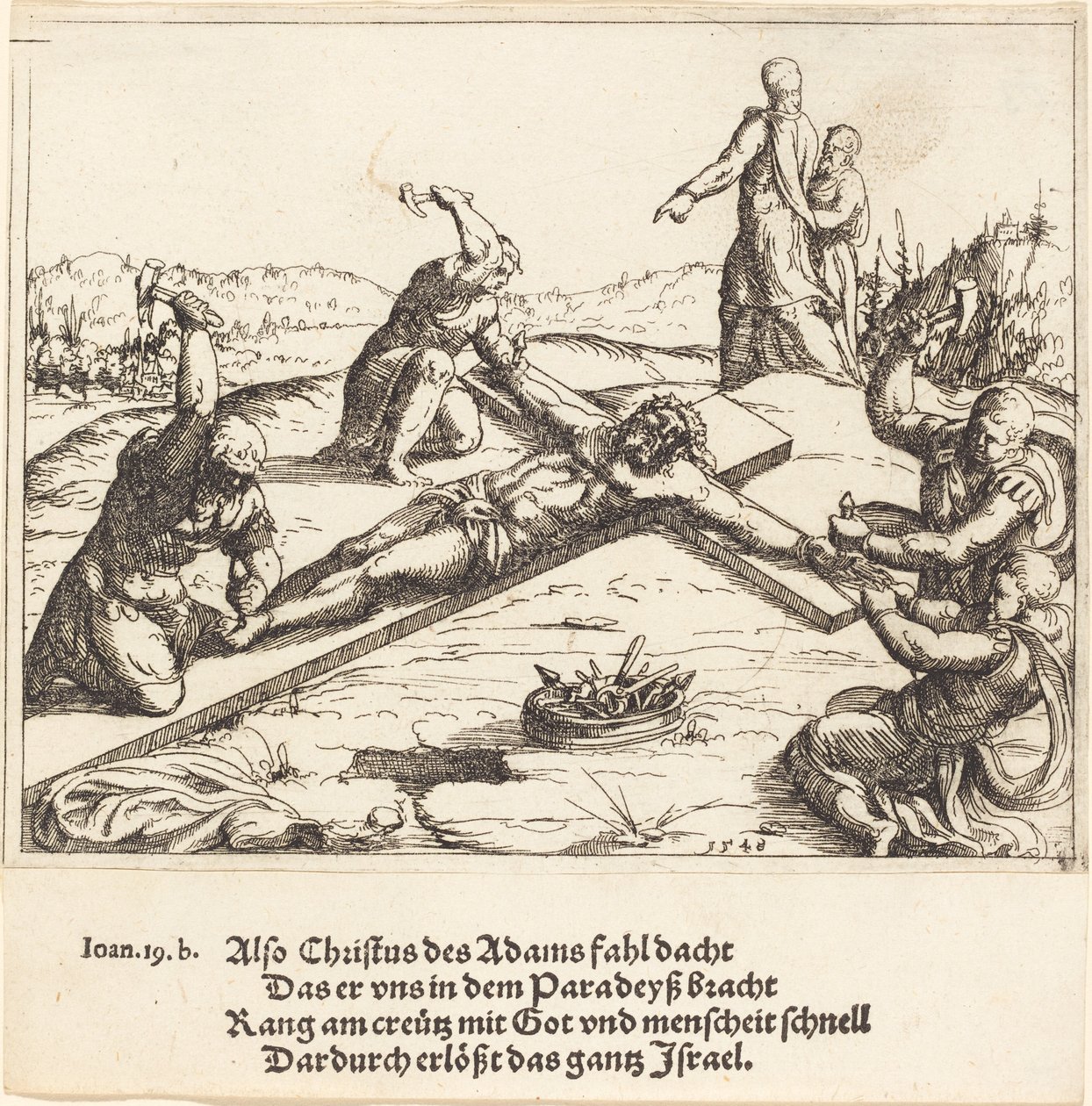 Çarmıha Çivileme, 1548. by Augustin Hirschvogel