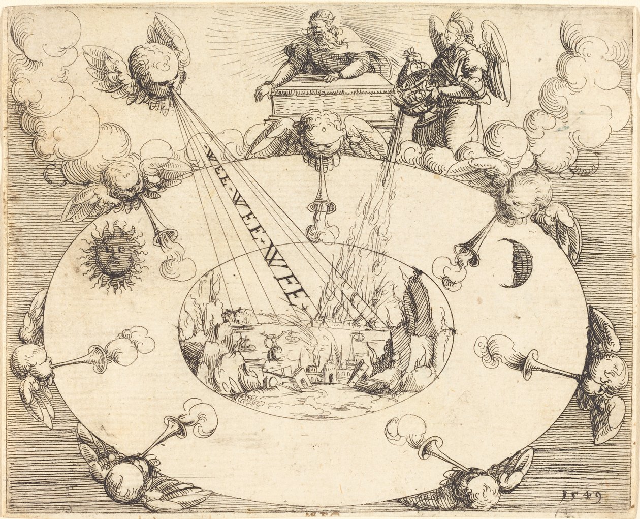 Yedinci Mühürün Açılması, 1549. by Augustin Hirschvogel
