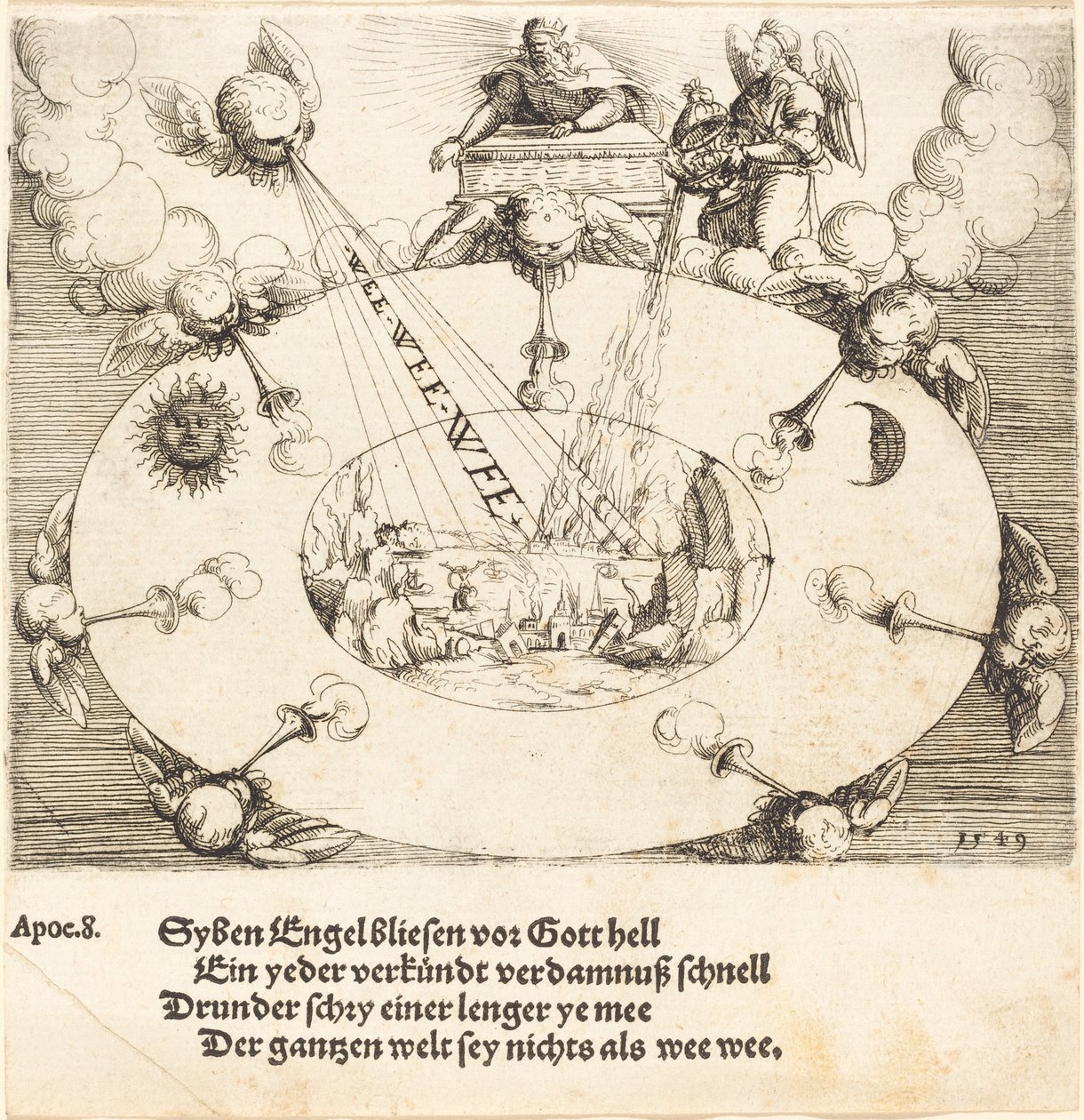 Yedinci Mühürün Açılması, 1549. by Augustin Hirschvogel