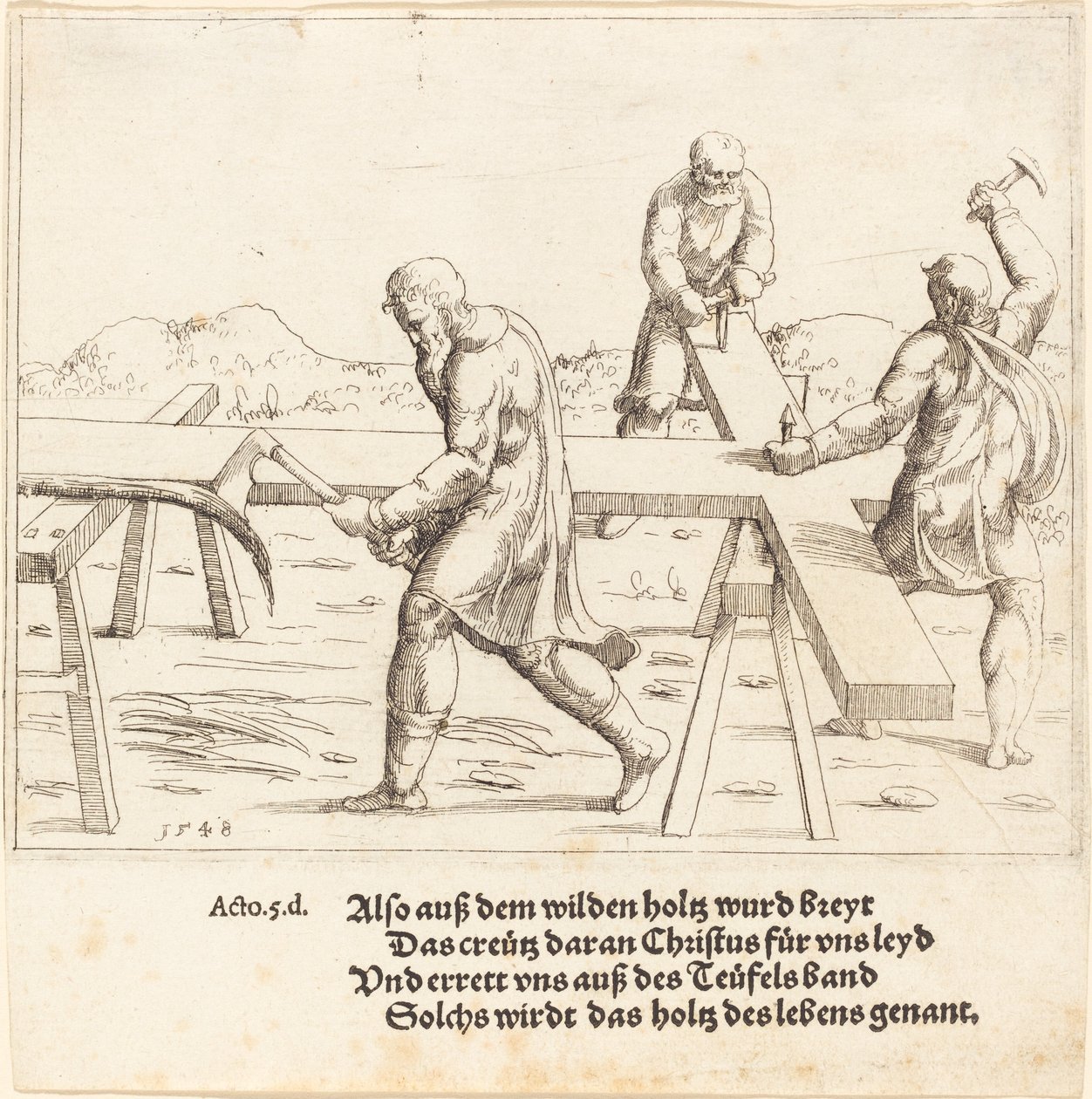 Haçın Hazırlanması, 1548. by Augustin Hirschvogel