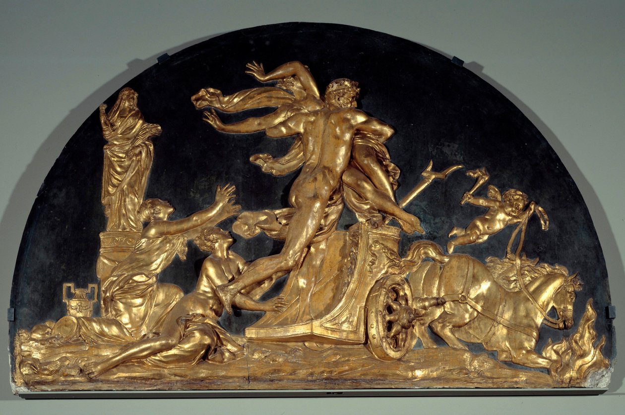 Ateş veya Pluto, Augustin Pajou tarafından Proserpine Alçak sıva kabartmasının çıkarılması by Augustin Pajou