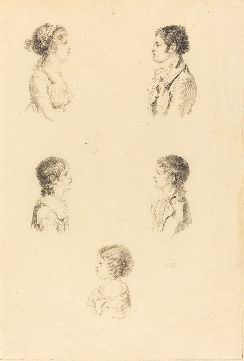 Beş Büst by Augustin de Saint Aubin
