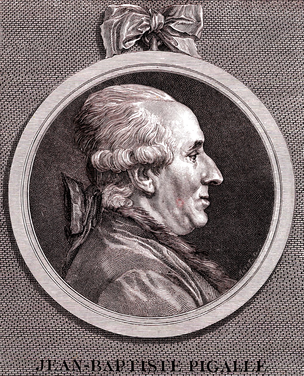Jean-Baptiste Pigalle by Augustin de Saint Aubin