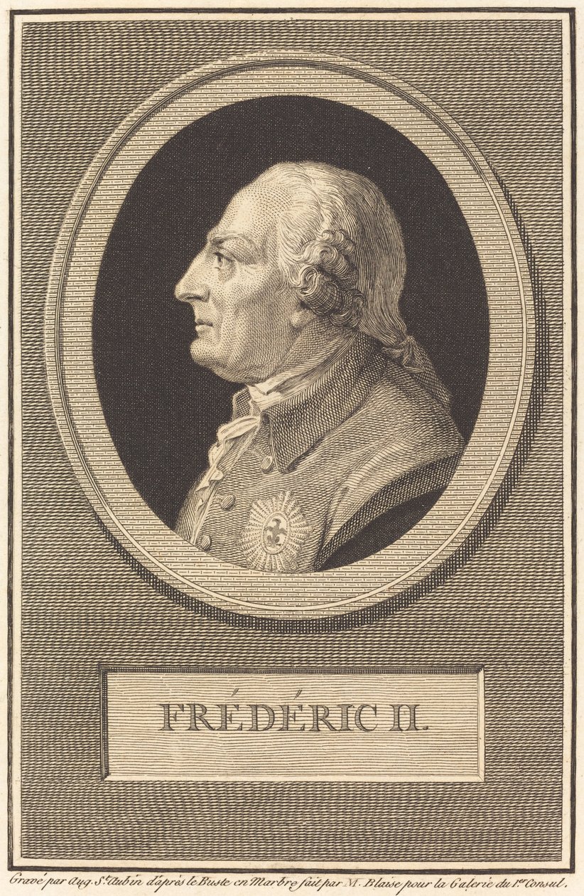 II. Friedrich by Augustin de Saint Aubin after Barthelemy Blaise