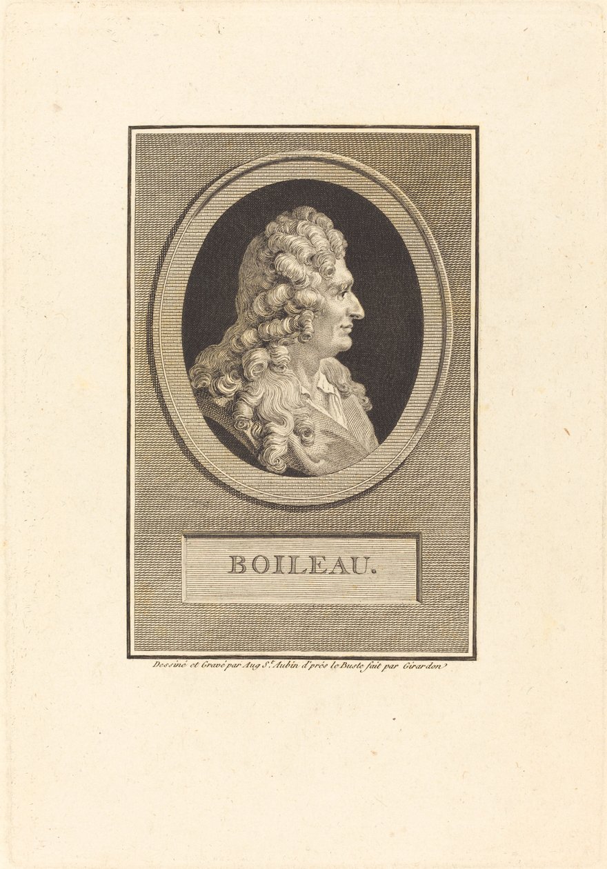 Despreaux-Nicolas Boileau by Augustin de Saint Aubin after François Girardon