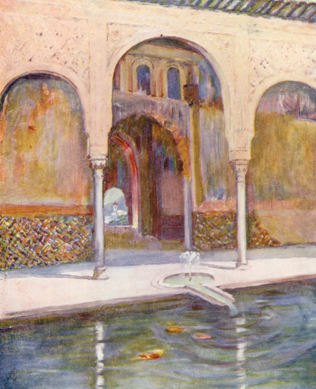 Elçiler Salonu, Elhamra (renkli taş baskı) by Augustine Fitzgerald