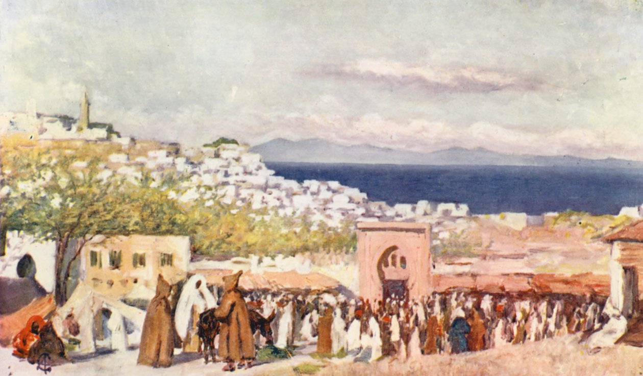 Pazar Yerinden Tanca (renkli taş baskı) by Augustine Fitzgerald