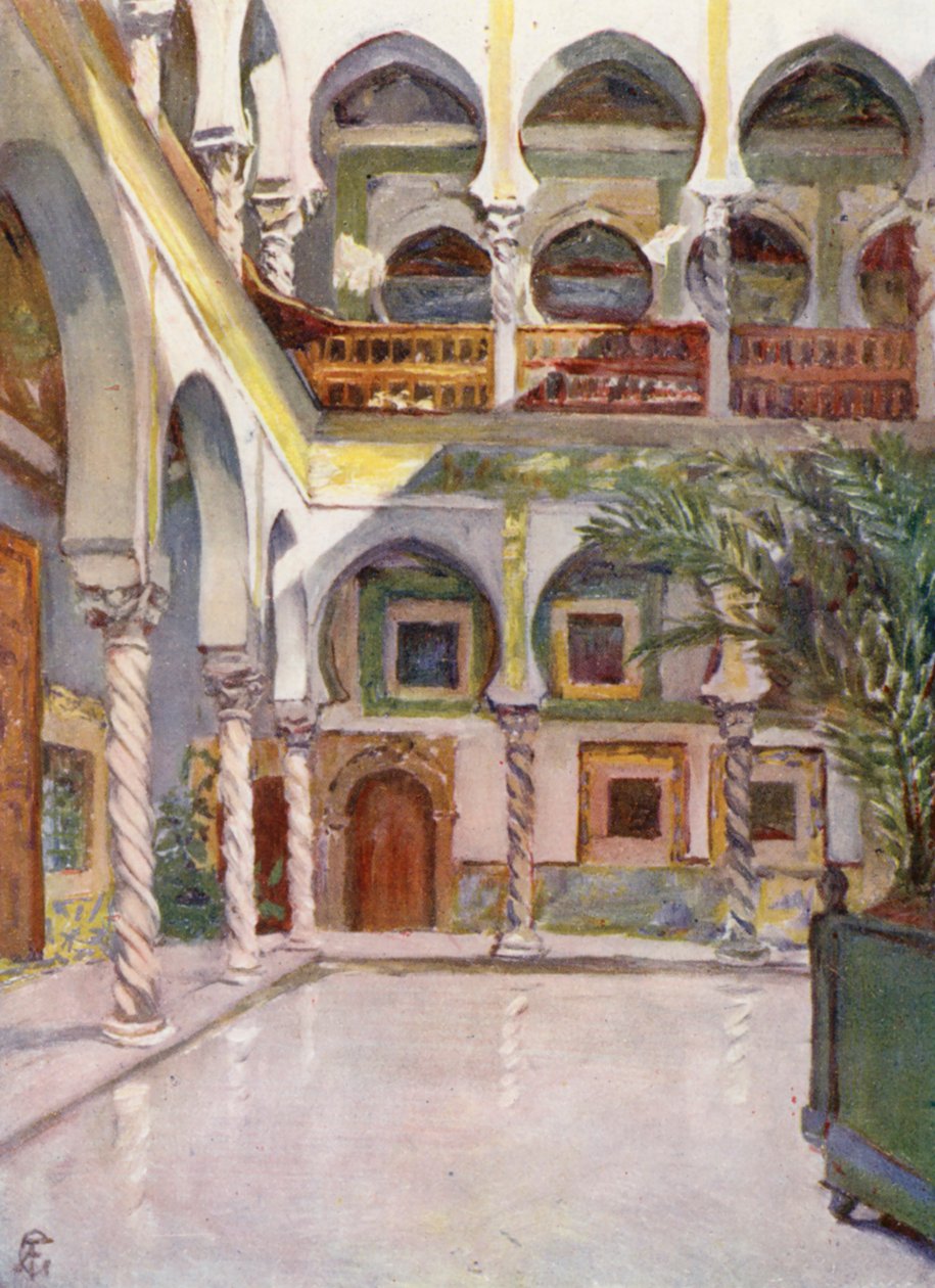 Archeveche, Cezayir (renkli taş baskı) by Augustine Fitzgerald