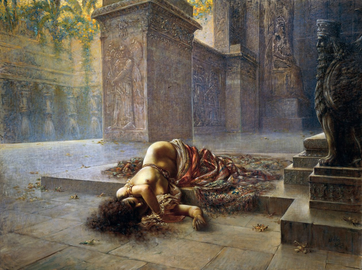 Nino'nun mezarında ölen Semiramis by Augusto Valli
