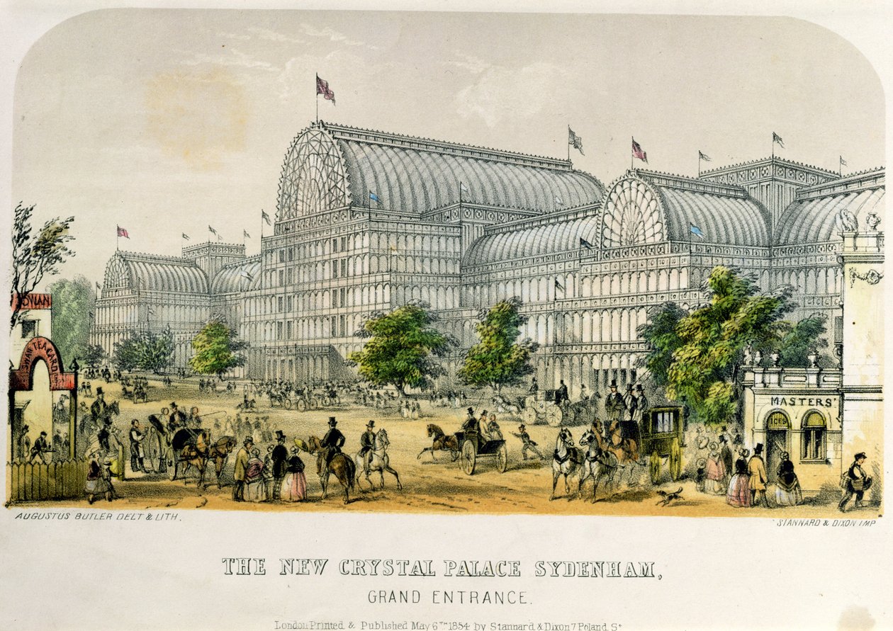 Yeni Kristal Saray Sydenham, Büyük Giriş, pub. 1854 by Augustus Butler