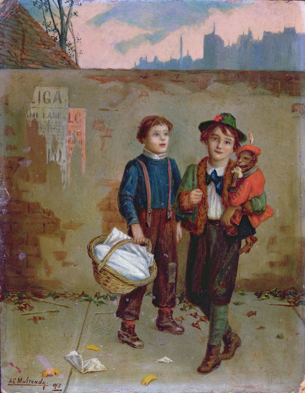 Dilenciler ve Bir Maymun, 1893 by Augustus Edward Mulready