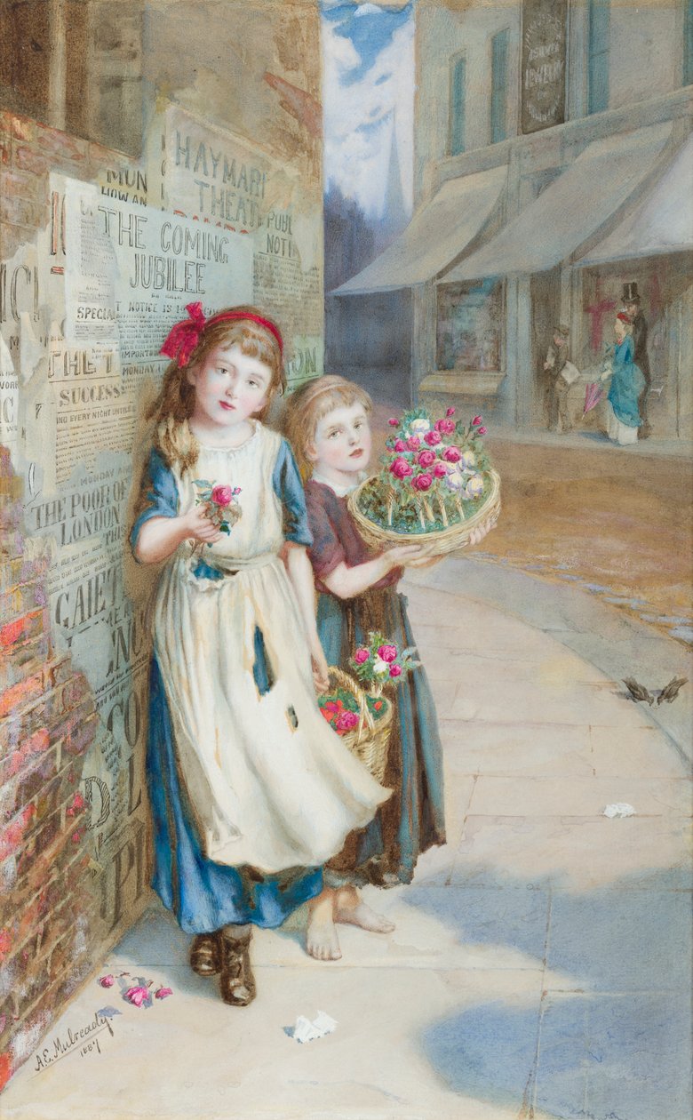 Küçük Çiçek Satıcıları by Augustus Edward Mulready