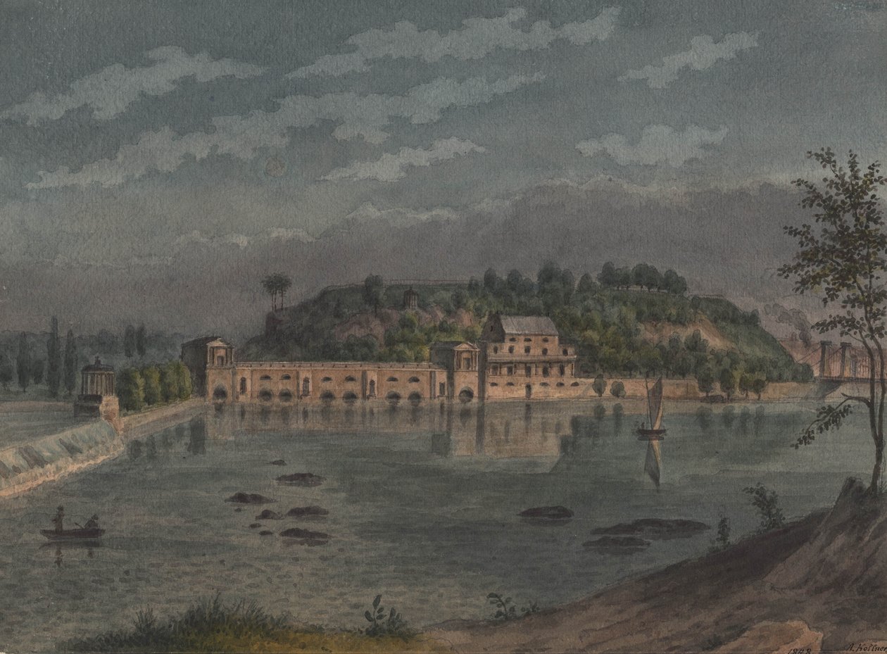 Fairmount Su İşleri, Philadelphia, PA, 1848 by Augustus Kollner