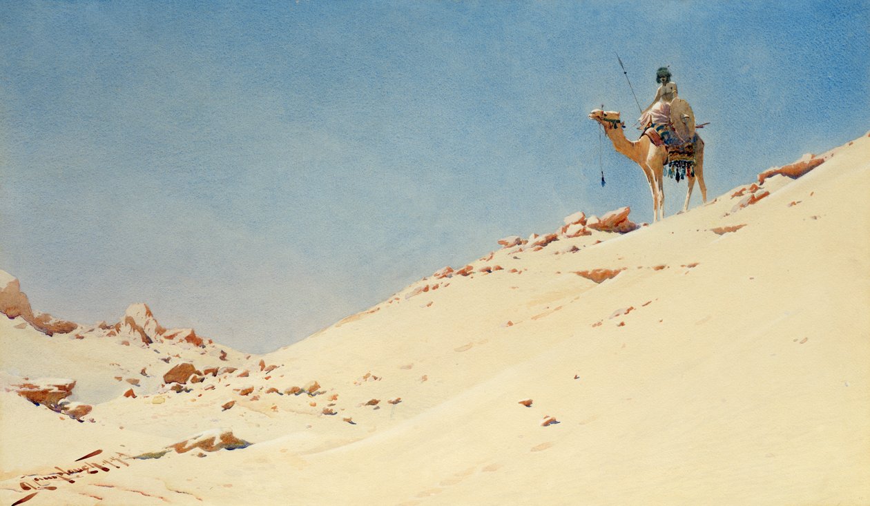 Çöl Savaşçısı, c.1900 wc ve kağıt üzerine kalem by Augustus Osborne Lamplough