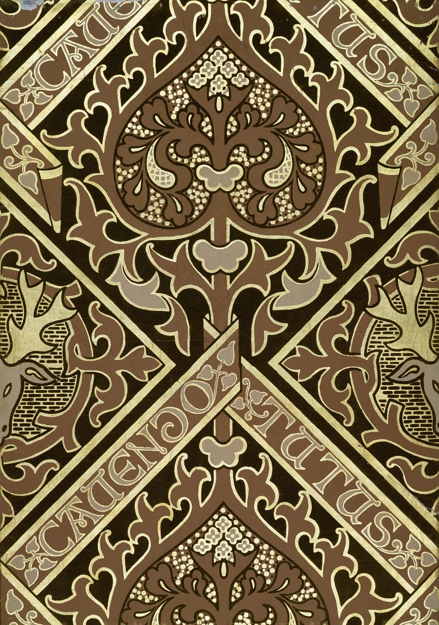 Mozaik dini duvar kağıdı tasarımı by Augustus Welby Northmore Pugin