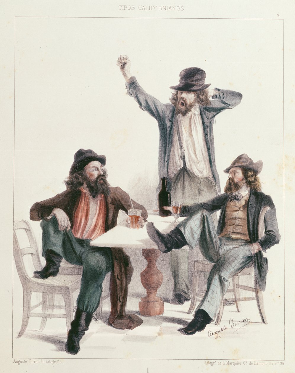 'Tipos Californianos' serisinden konfor, 1850 by Augustus or Augusto Ferran
