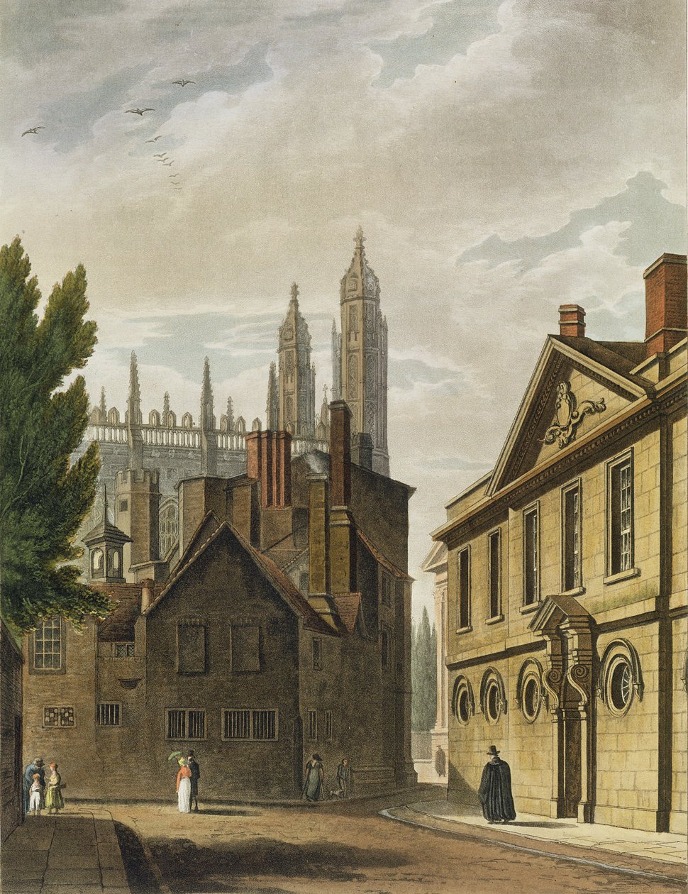 Trinity Hall Önü, Cambridge, Joseph Constantine Stadler (fl.1780-1812) tarafından oyulmuş 