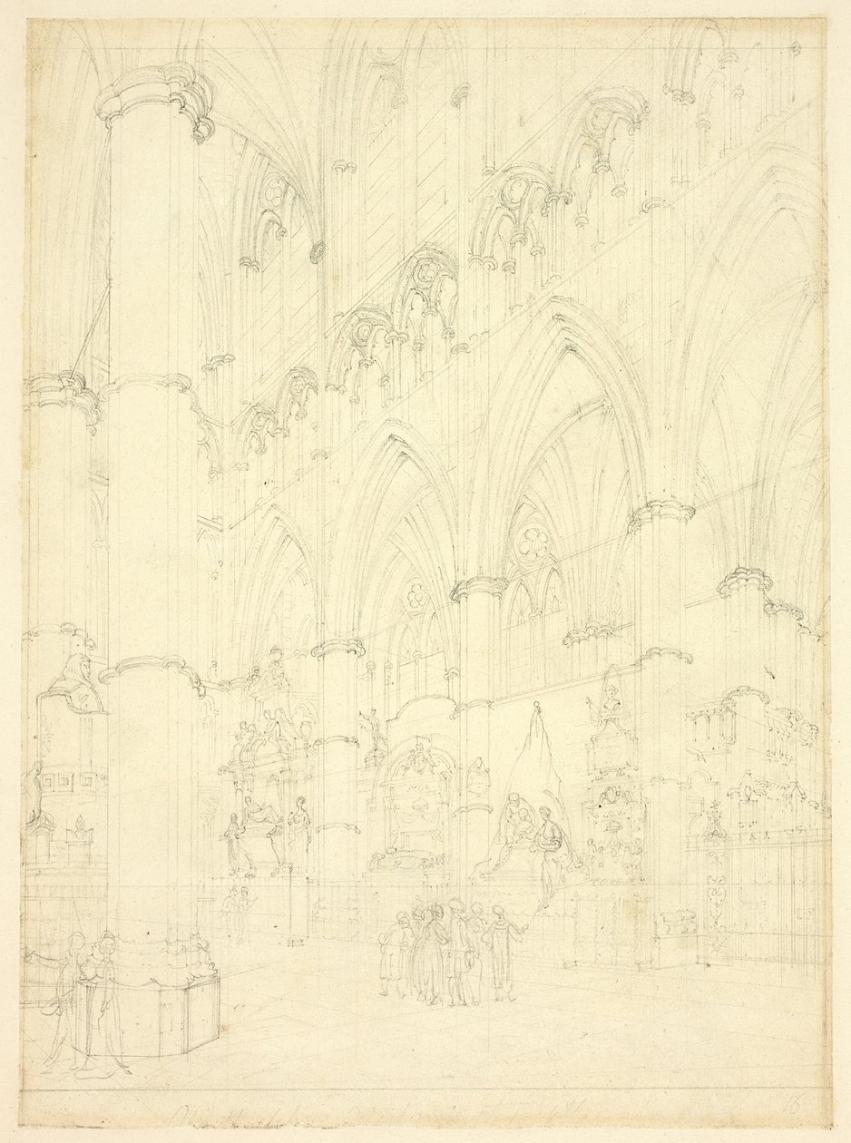 Kuzey Koridor, Westminster Manastırı by Augustus Charles Pugin