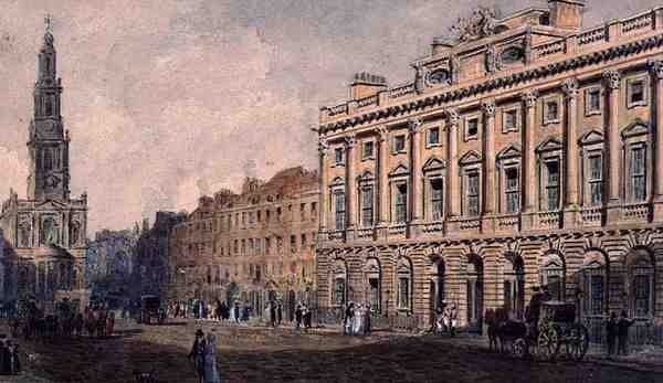 Somerset House (kağıt üzerine sulu boya) by Augustus Charles Pugin