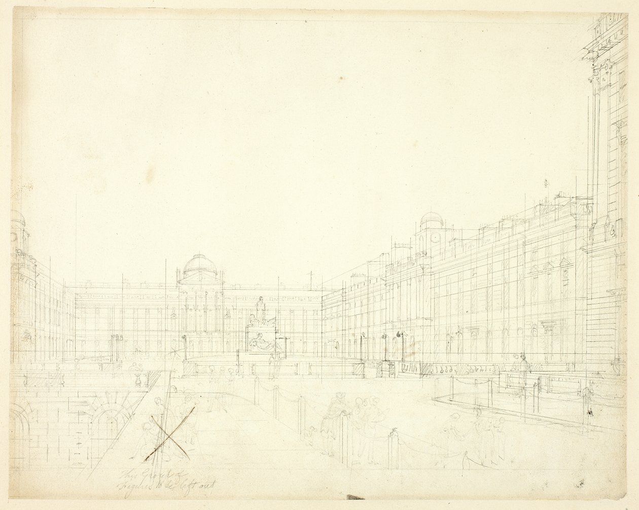 Londra'daki Microcosm'dan Somerset House, Strand için Çalışma by Augustus Charles Pugin