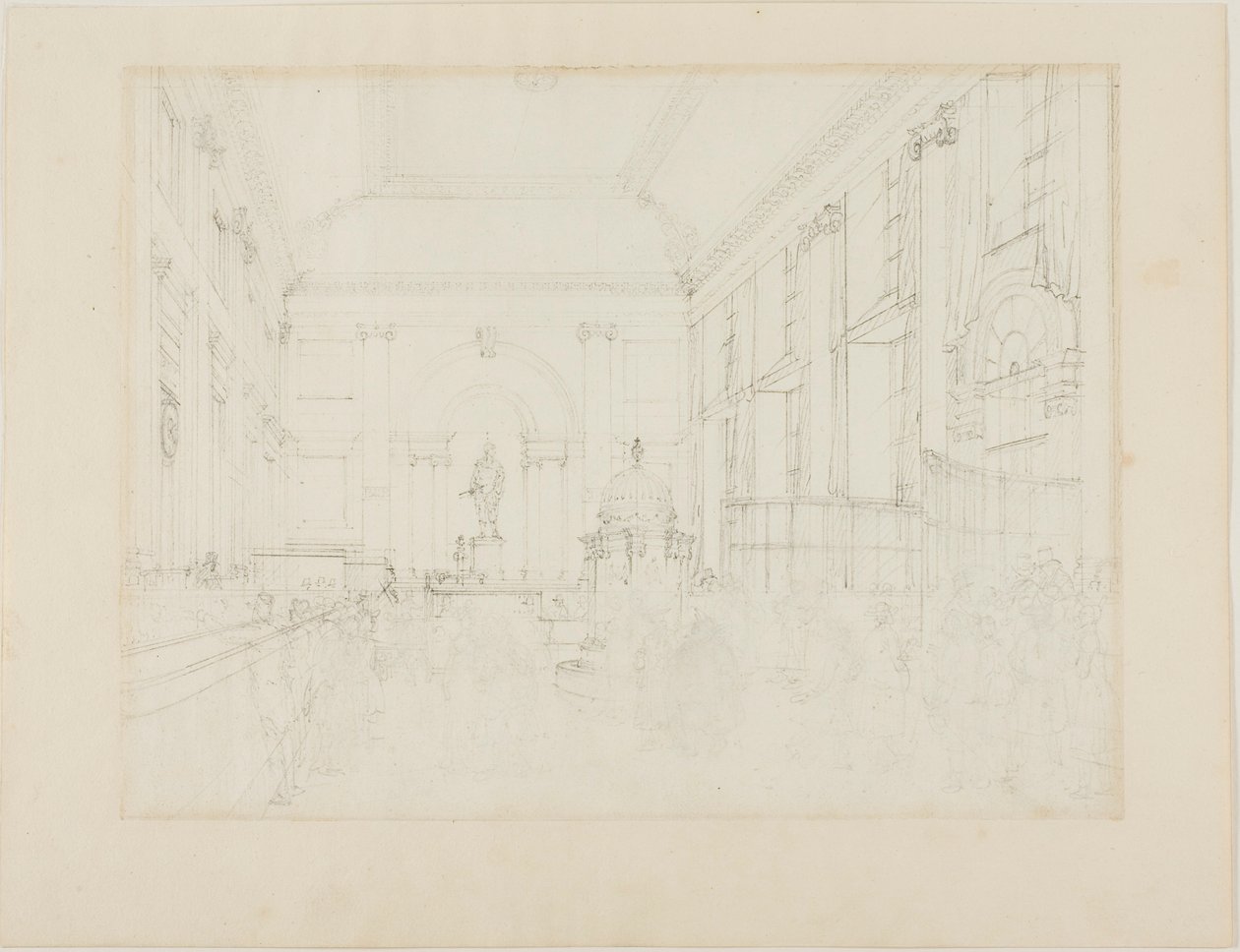 İngiltere Merkez Bankası Büyük Salon için Çalışma by Augustus Charles Pugin