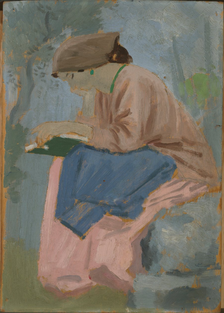 Okuyan Bir Kadın - Provence Çalışması by Augustus John