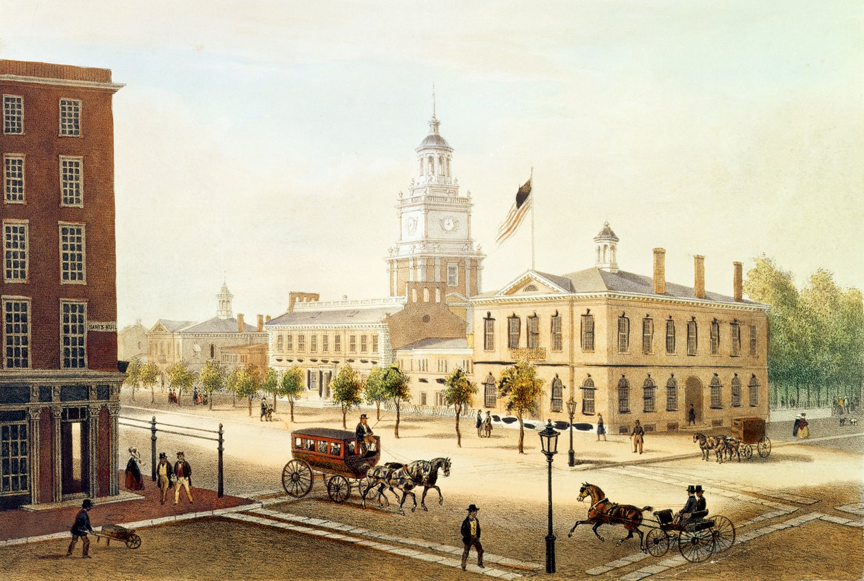 Devlet Evi, Philadelphia, Deroy tarafından kazınmış by Augustus Kollner