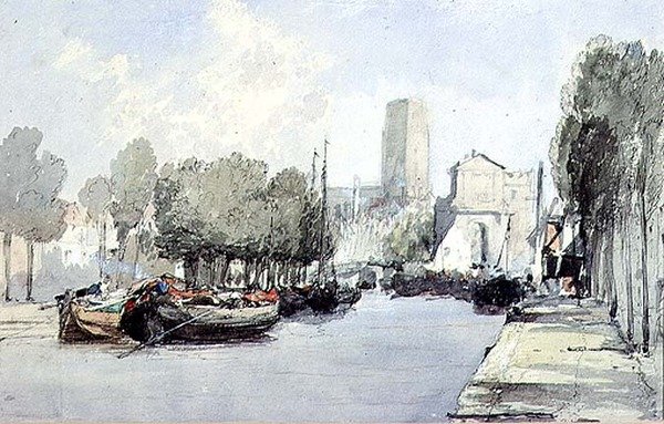 Dordrecht (çizim) by Augustus Wall Callcott
