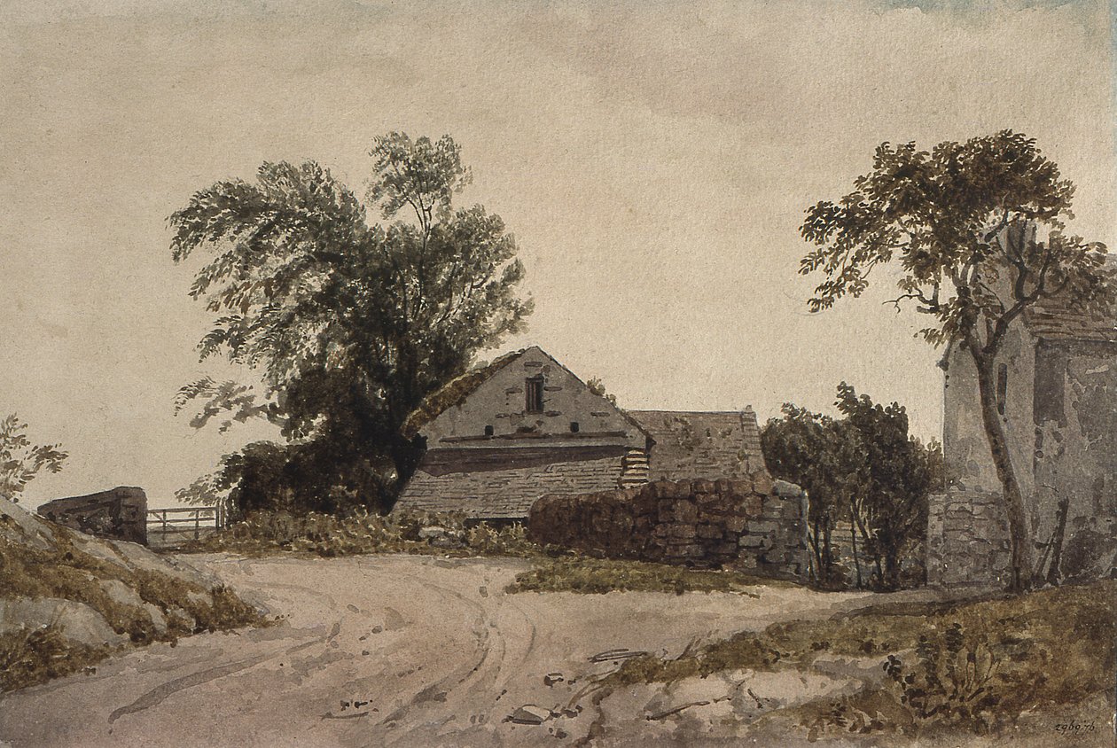 Yol Kenarı Kulübeleri (çizim) by Augustus Wall Callcott