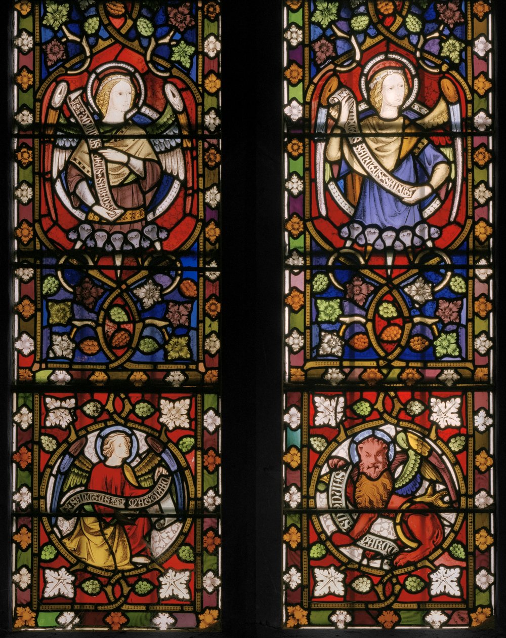 Meleklerle çevrili İsa, detay, 1850 (vitray) by Augustus Welby Northmore Pugin