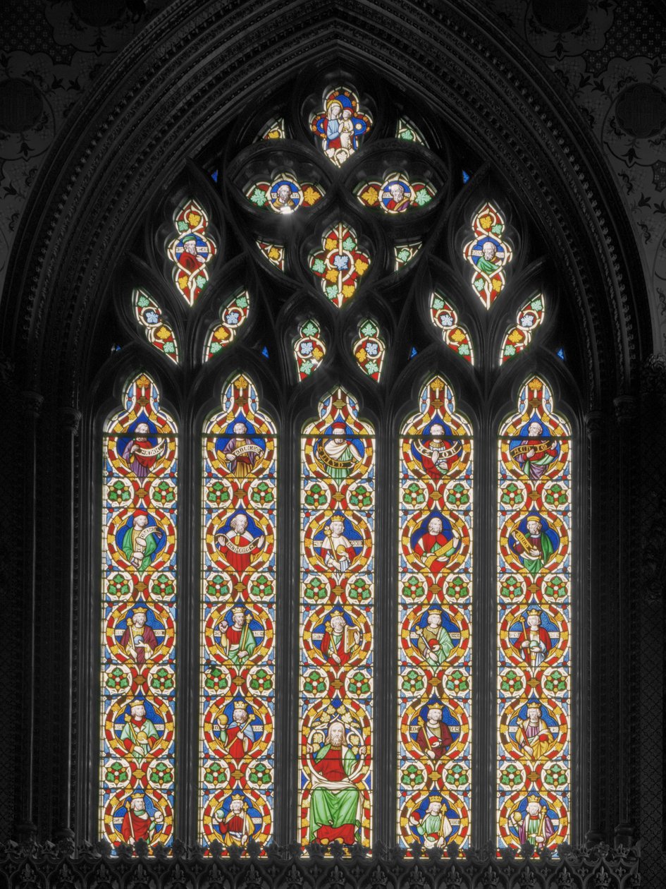 Jesse Ağacı ile Doğu Penceresi, c.1845 (vitray) by Augustus Welby Northmore Pugin