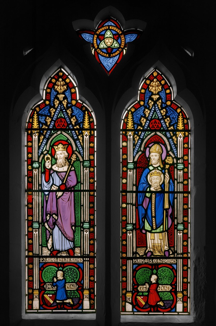 Edward the Confessor ve St. Cuthbert, Şapel Penceresi, c.1844 (vitray) by Augustus Welby Northmore Pugin