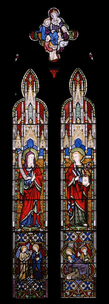 Isaiah & St. John The Evangelist, 1850 (vitray) by Augustus Welby Northmore Pugin
