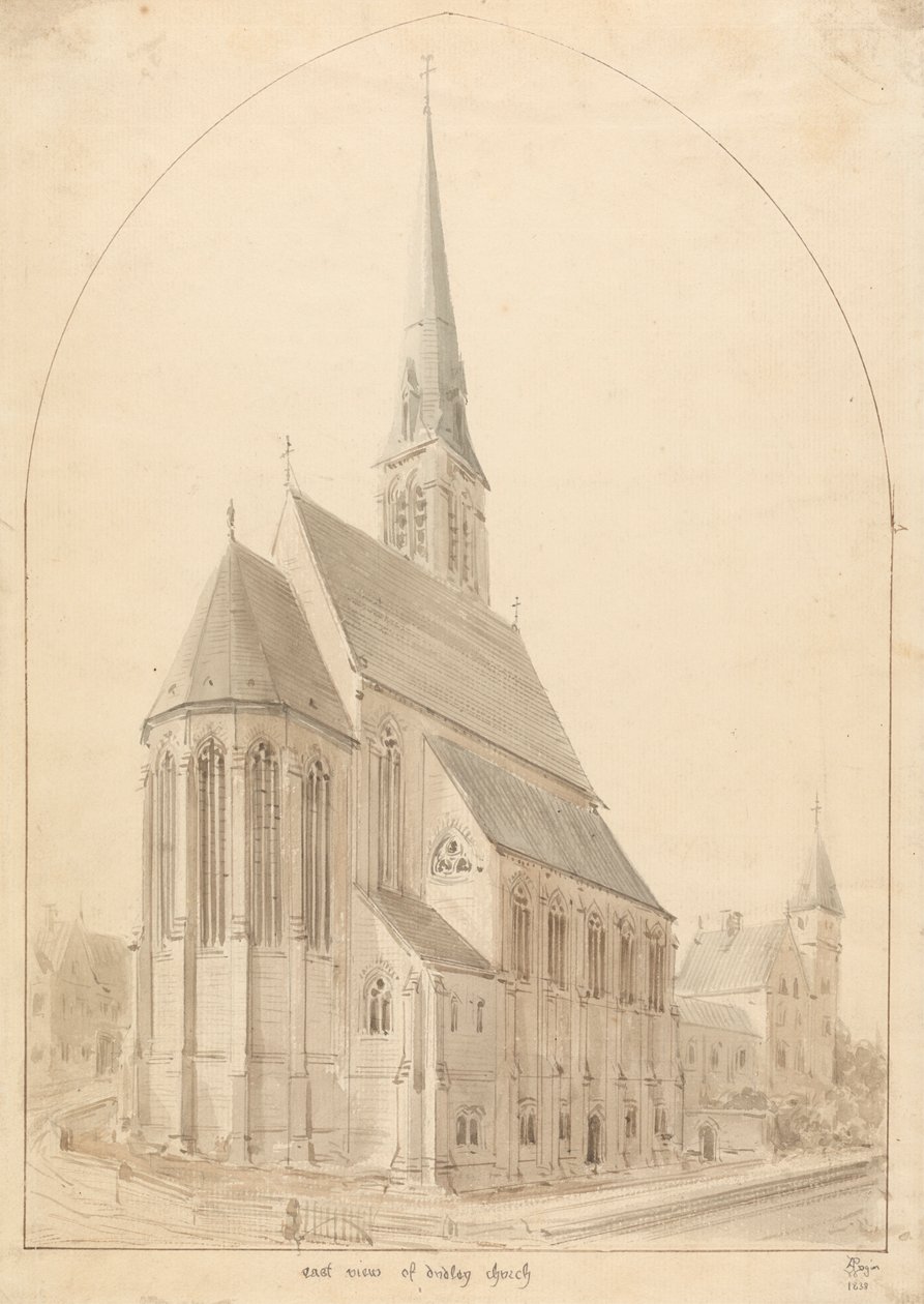 Kutsanmış Leydimiz ve Canterbury'li Aziz Thomas, Dudley: Perspektif by Augustus Welby Northmore Pugin