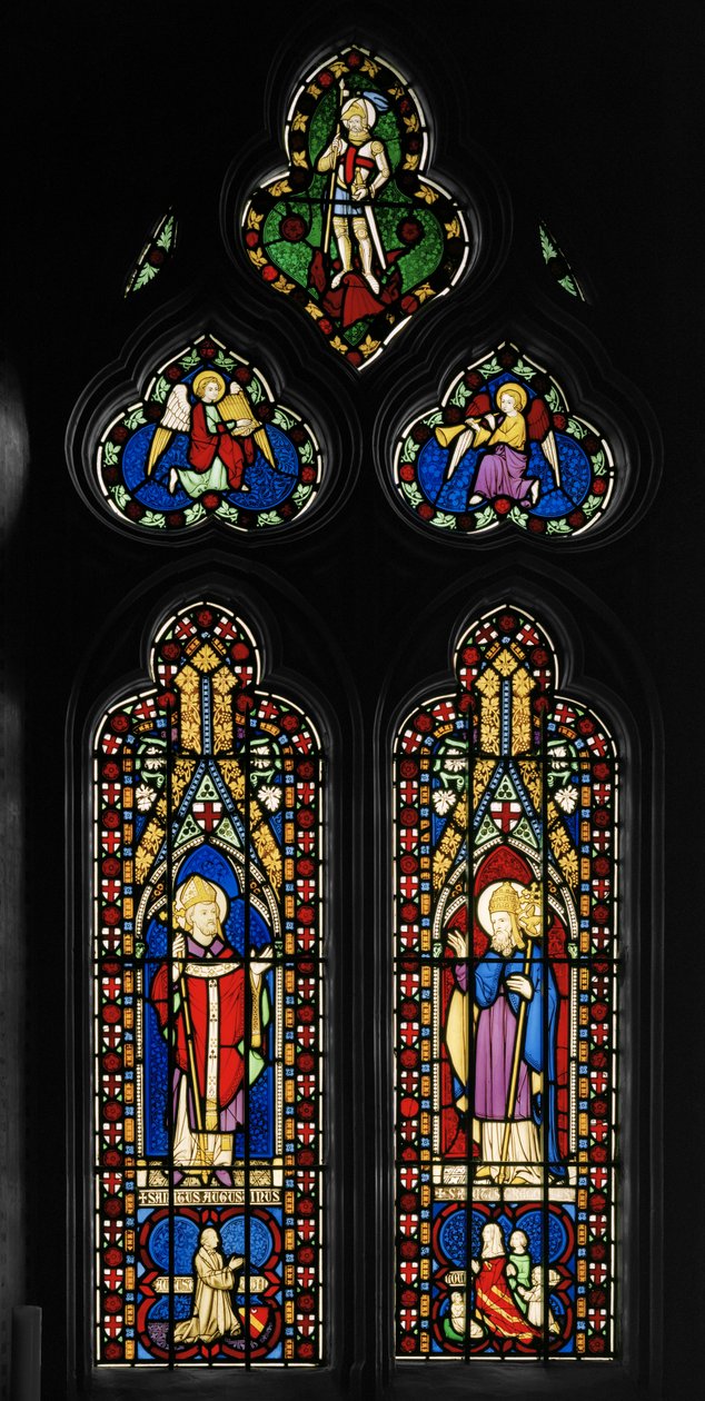Aziz Augustine ve Aziz Gregory, Şapel Doğu Penceresi, c.1844 (vitray) by Augustus Welby Northmore Pugin