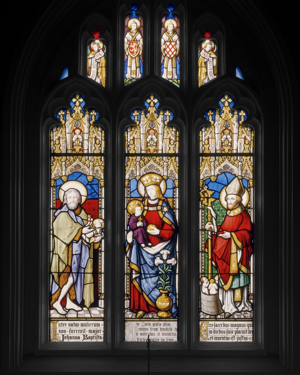 Vaftizci Yahya, Bakire ve Çocuk ve St. Nicholas, 1841 (vitray) by Augustus Welby Northmore Pugin