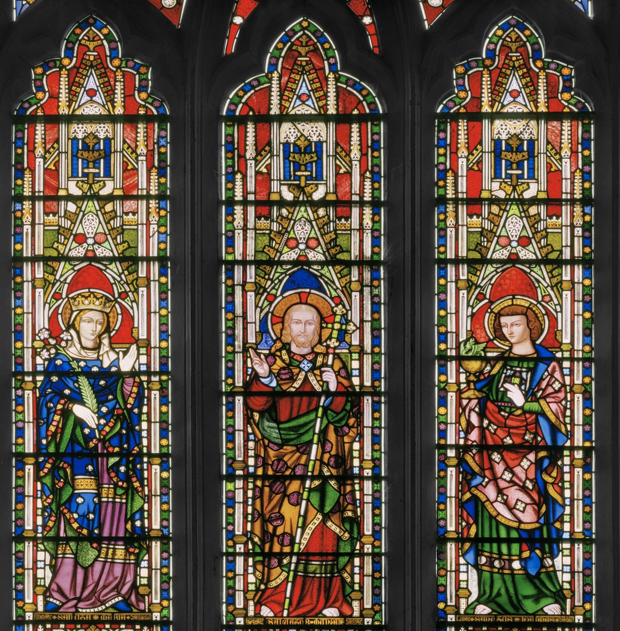Azizler ile Meryem ve İsa, Doğu Penceresi, detay, 1847-48 (vitray) by Augustus Welby Northmore Pugin